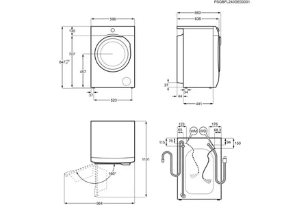 Lave-linge hublot Aeg LFR73H169Q AUTODOSE / CAREDRUM