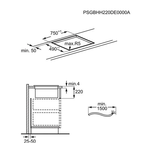 Plaque de cuisson avec hotte intégrée Aeg CCE84543CB + HOTTE INTÉGRÉE