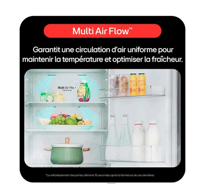 Réfrigérateur congélateur en bas Lg GBBW322CEV Noir