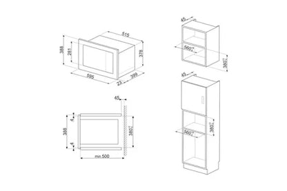 Micro-ondes + Gril Smeg FMI025BFR