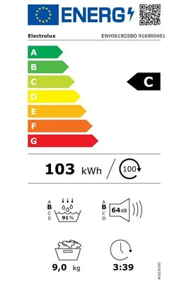 Sèche-linge pompe à chaleur Electrolux EWHI619G5BO 9 kg