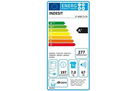 Sèche-linge pompe à chaleur Indesit - Ytm0871fr - 7kg - 60 cm - Blanc