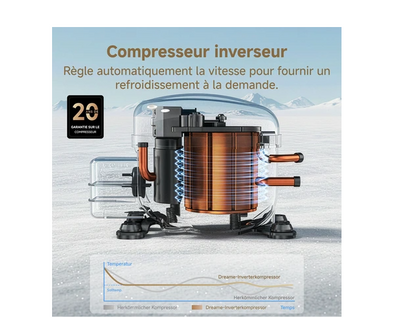 Réfrigérateur congélateur en bas Dreame Mega Pro 409 L