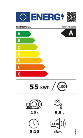 Lave-vaisselle pose libre Whirlpool W8FHS61BS Dark Inox