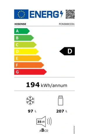 Réfrigérateur congélateur en bas Hisense FCN300CCD1