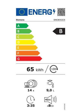 Lave-vaisselle encastrable Siemens SN63EX02CE - ENCASTRABLE 60 CM
