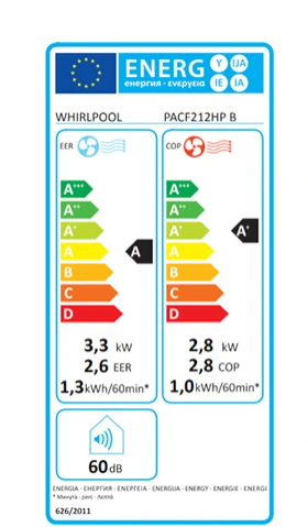 Climatiseur mobile Whirlpool PACF212HP B Noir