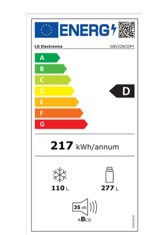 Réfrigérateur congélateur en bas Lg GBV22NCDPY