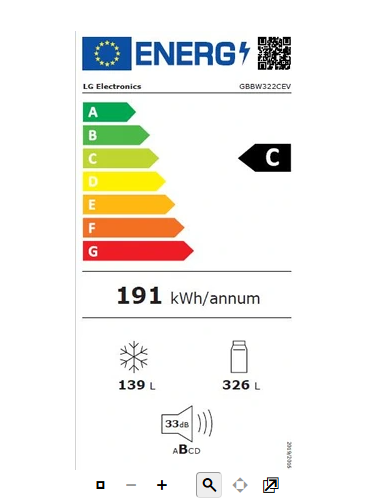 Réfrigérateur congélateur en bas Lg GBBW322CEV Noir