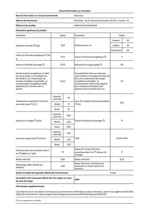 Lave-linge hublot Electrolux ew6f1437as