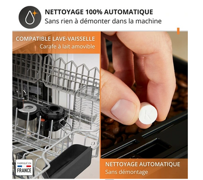 Machine à café à grain Krups Sensation Lait EA912HF1 Gris anthracite + kit entretien