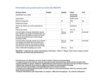 Four encastrable Electrolux EOC8P39X