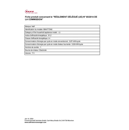 Four encastrable Neff B64VT73N0